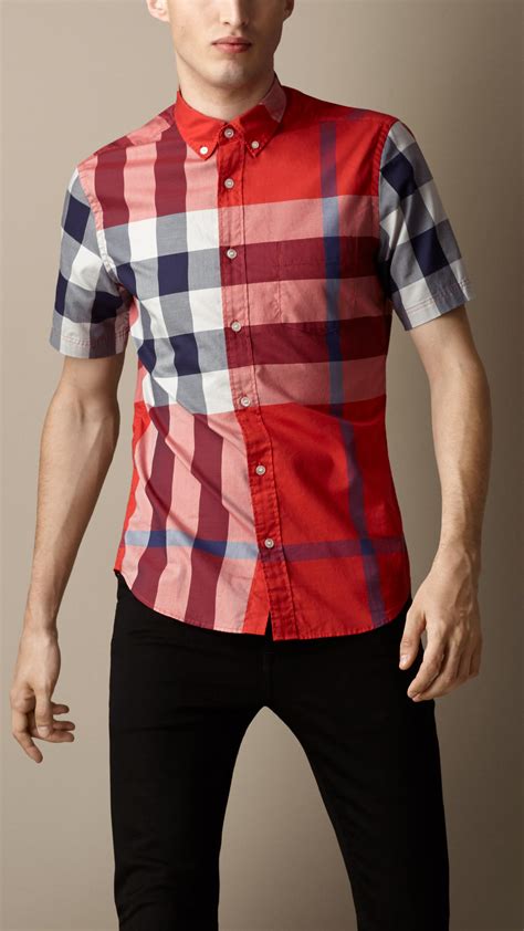 mens red burberry shirt|Burberry t shirts for men's.